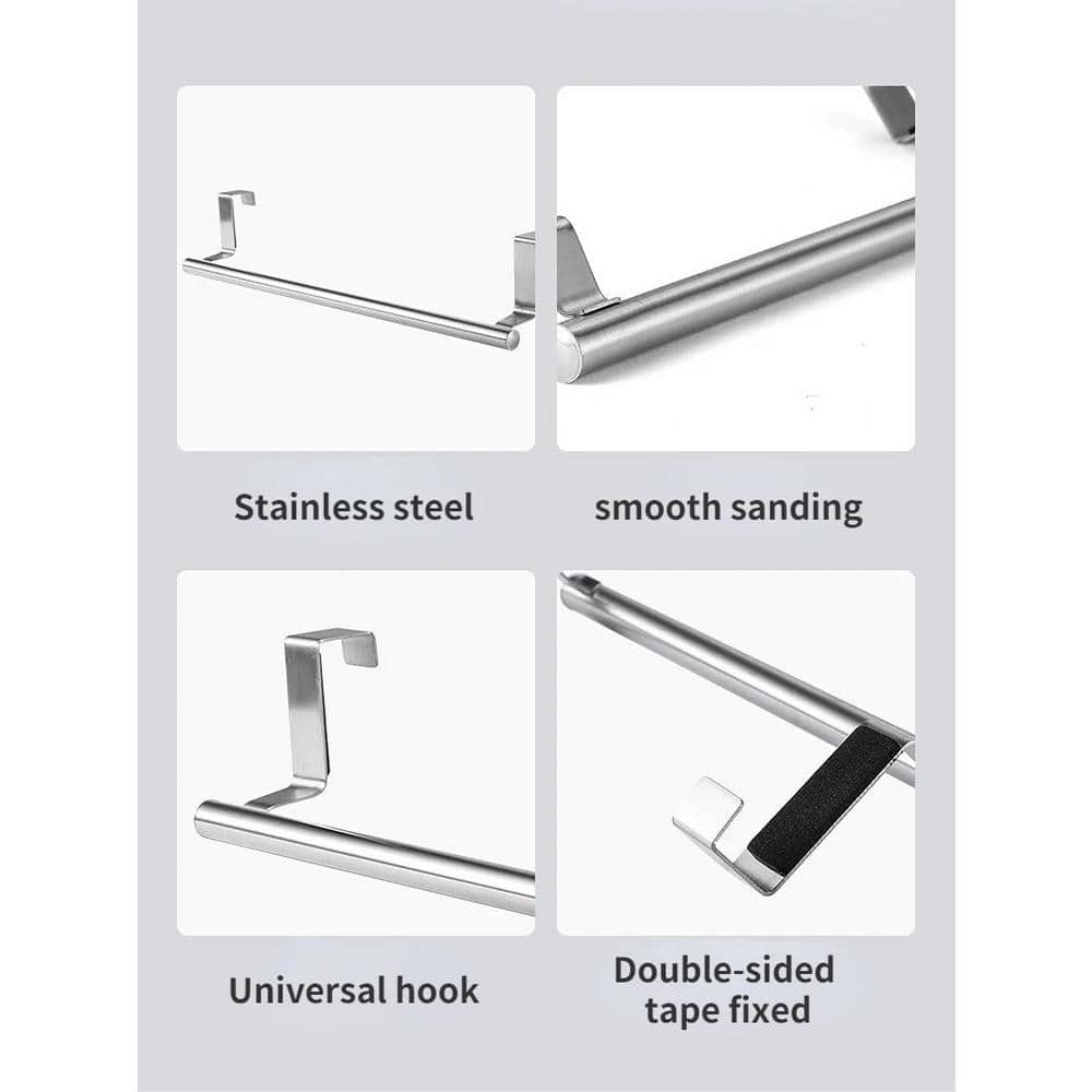 Stainless Steel Over Door Towel Rack Set, 2-Pack