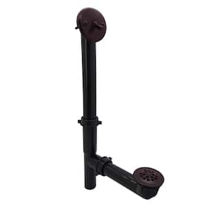 1-1/2 in. x 14 in. Black Poly Bath Waste & Overflow with Trip Lever and Beehive Strainer Drain, Oil Rubbed Bronze