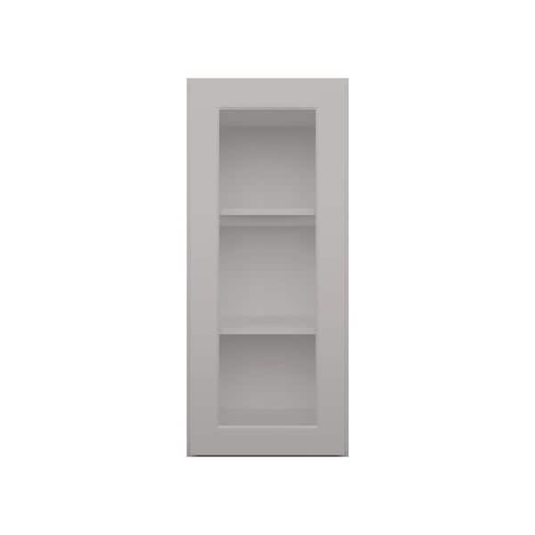 HOMLUX 15 in. W x 12 in. D x 36 in. H in Shaker Dove Ready to Assemble Wall Kitchen Cabinet with No Glasses