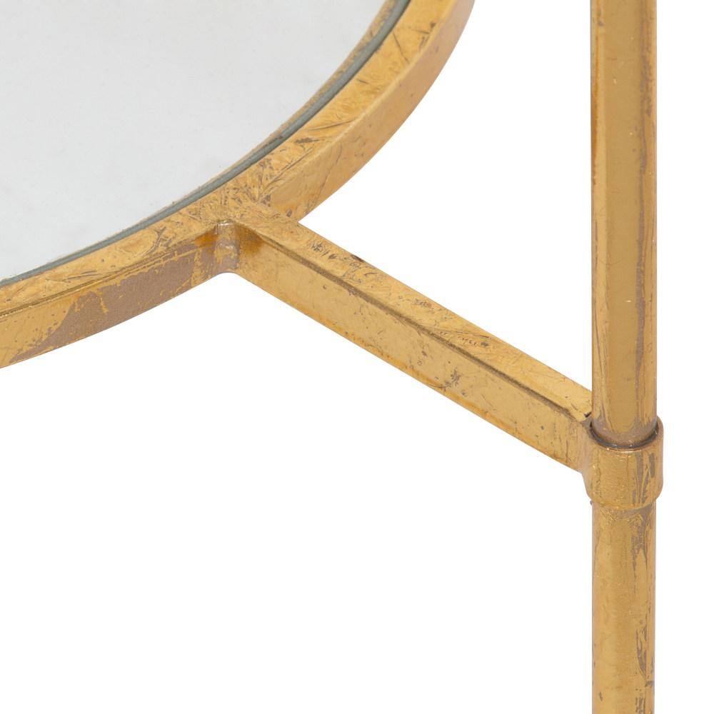 Tulare Gold Metal and Glass Square Side Table