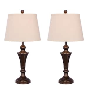 Two 26 in. Bronze Metal Table Lamps For The Price Of One