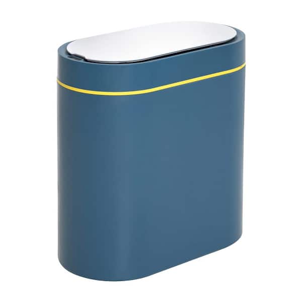Blue 13 Gallon 50 Liter Kitchen Trash Can Touch Free Automatic Plastic  Trash Can, Automatic Garbage Can Trash Bin Set of 2