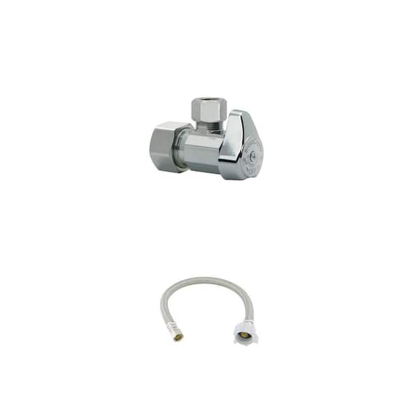 1/2 in. x 3/8 in. Angle Valve and 3/8 in. x 7/8 in. Toilet Supply Line Combo (16 in.)