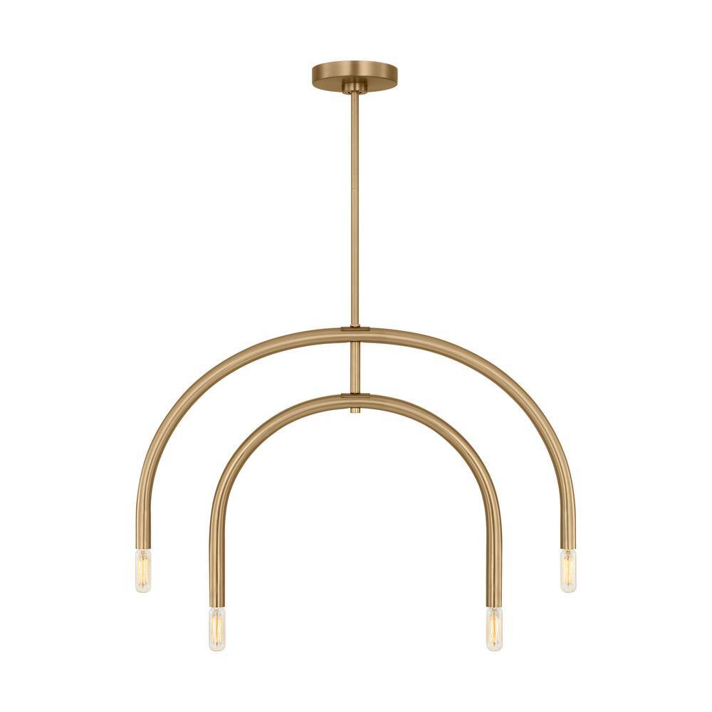 Hadden 22" Satin Brass 4-Light Chandelier