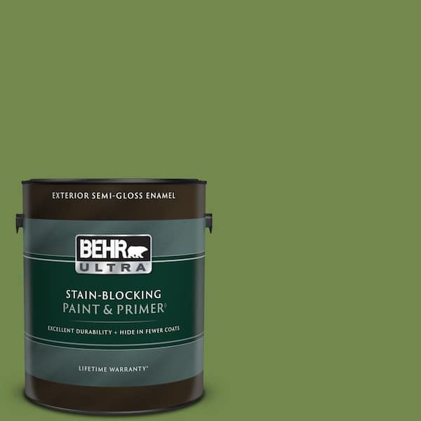 BEHR ULTRA 1 gal. Home Decorators Collection #HDC-SM14-2 Green Suede Semi-Gloss Enamel Exterior Paint & Primer