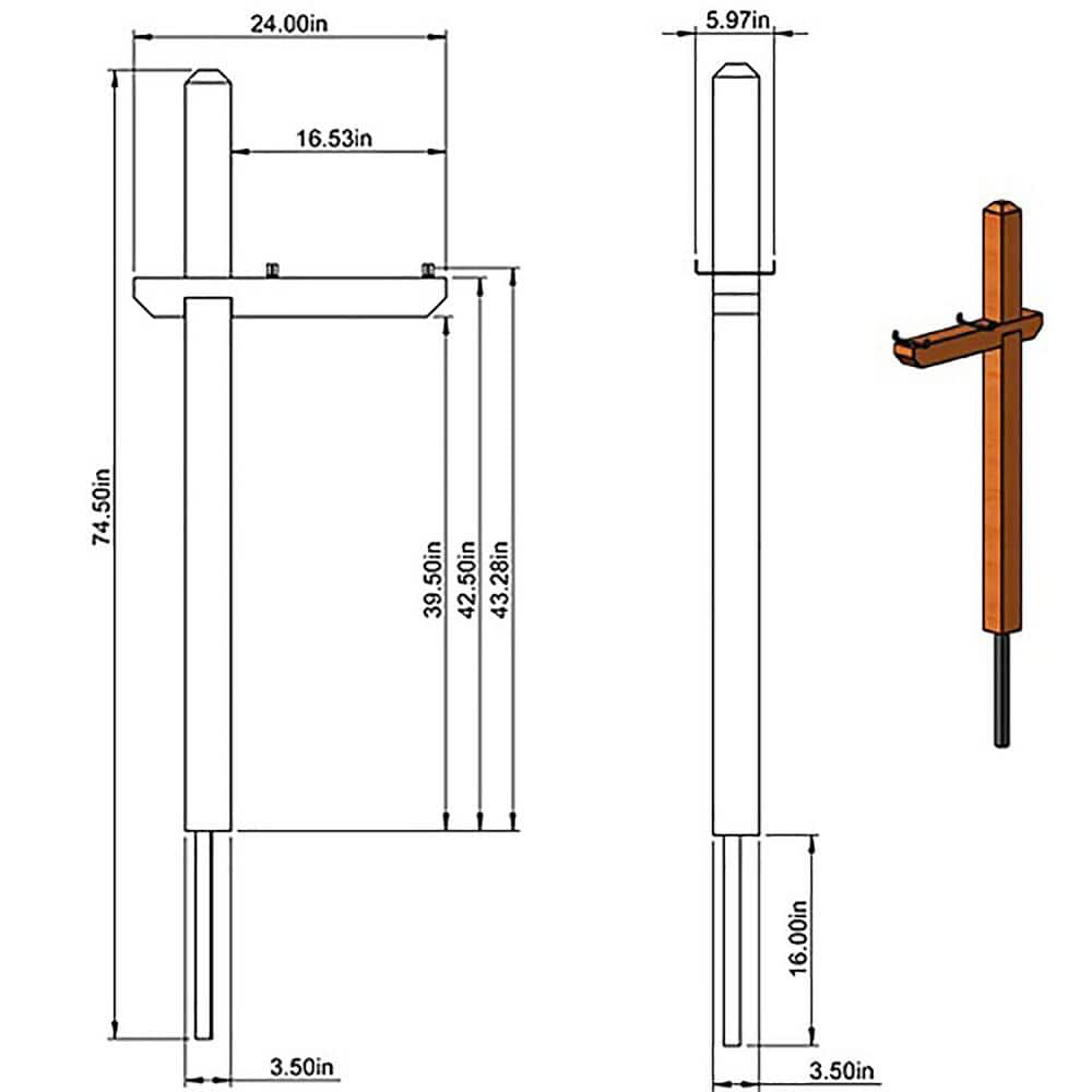 Rustic Aromatic Cedar Drive-In Mailbox Post, 42" Height