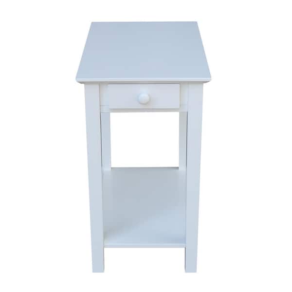 International Concepts Narrow White Solid Wood End Table