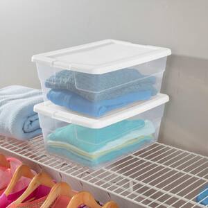 16 qt. Plastic Stacking Storage Container Box w/ Lid in Clear, 120-Pack