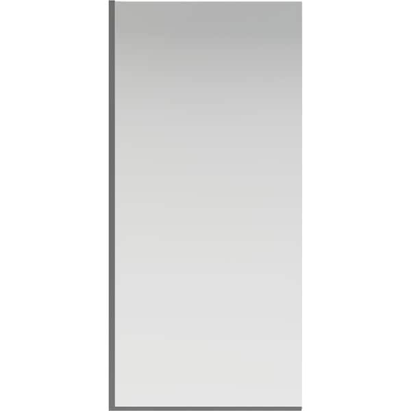 Amal 34 in W x 72 in. H Frameless Fixed Shower Door Screen in Matte Black with Clear Glass