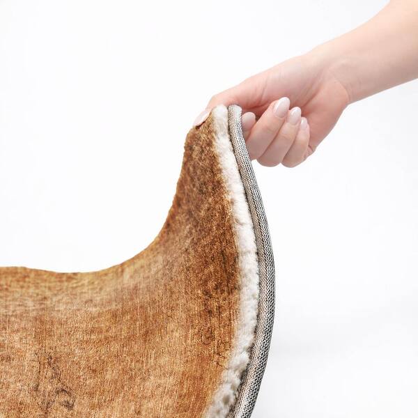 Dream Shag Premium Machine Washable Abstract ADS658 Copper 8 ft. x 8 ft. Round Rug