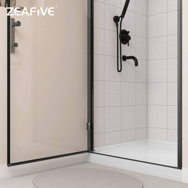 Zeafive 34 to 35-1/4 in. W x 72 in. H Pivot Swing Semi-Frameless