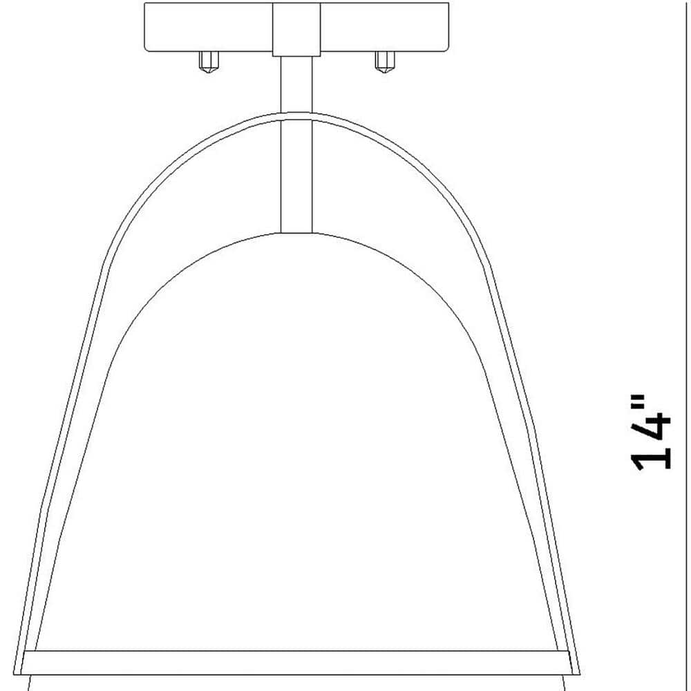 Rue 14" Black Glass Semi Flush Mount Outdoor Lighting