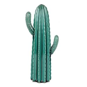 Ceramic Cactus Blue Statue