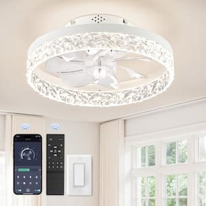 15.7 in. Indoor Fresh White Flush Mount Ceiling Fan with Light Kit and Remote Control