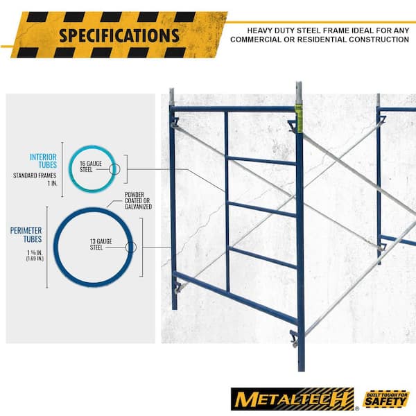 MetalTech Safertstack 5 ft. x 5 ft. Steel Mason Scaffolding Frame