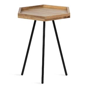 Kashvi 14.50 in. D x 20.25 in. H x 16.5 in. W Natural Hexagon Wood End Table