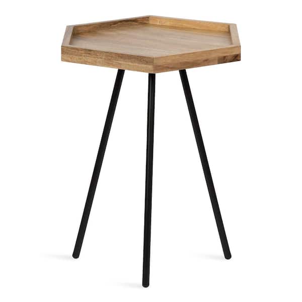 Kate and Laurel Kashvi 14.50 in. D x 20.25 in. H x 16.5 in. W Natural Hexagon Wood End Table