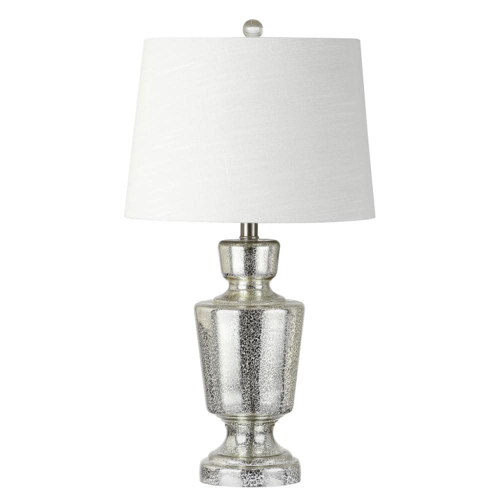 JONATHAN Y Olivia 26.5 in. Silver/Ivory Glass Table Lamp JYL2002A - The ...