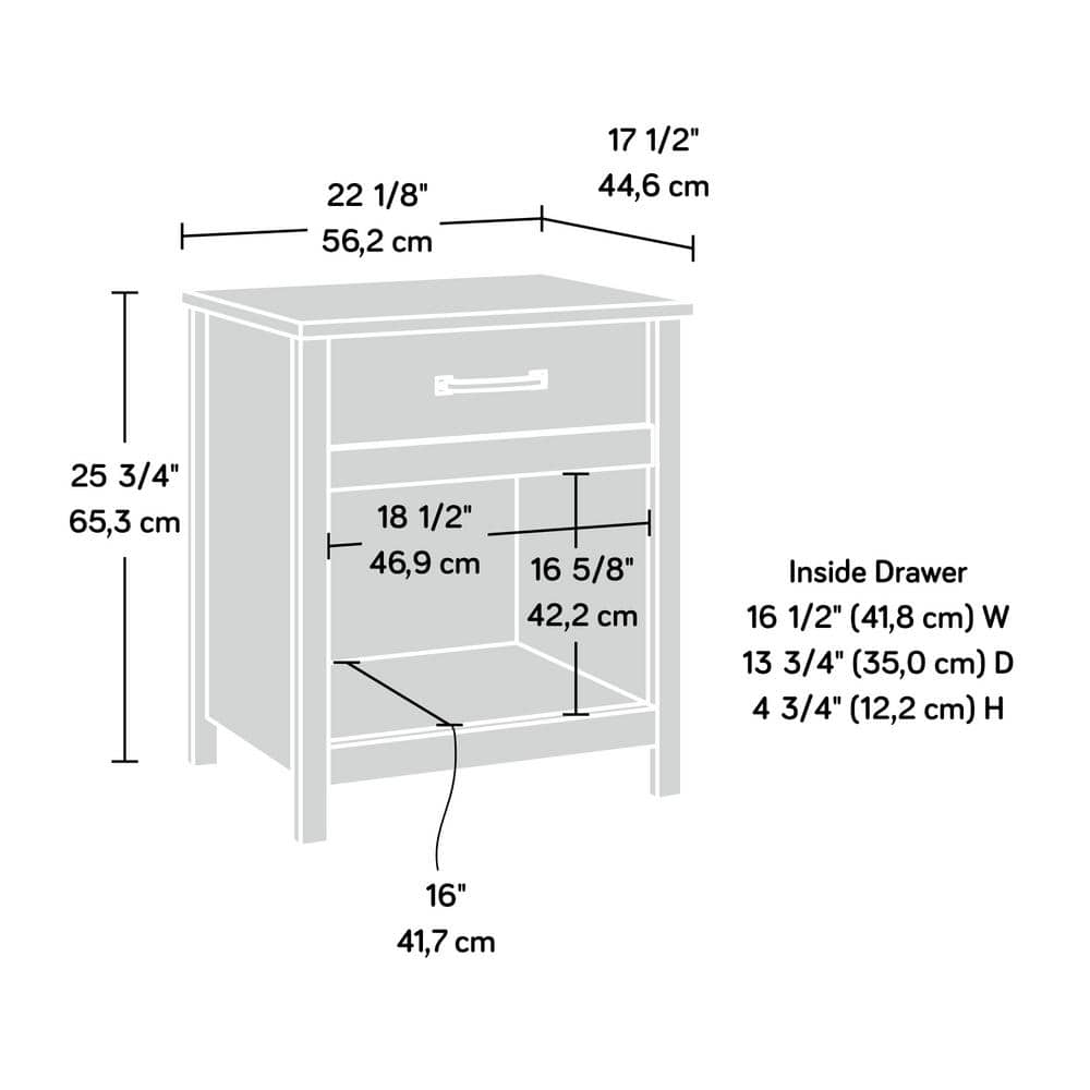 Mystic Oak Vintage-Inspired Nightstand with Storage Drawer