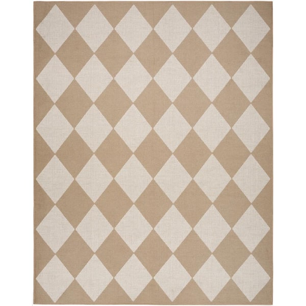 Nourison Washable Modern Jute Natural Ivory 8 ft. x 10 ft. Geometric Contemporary Area Rug