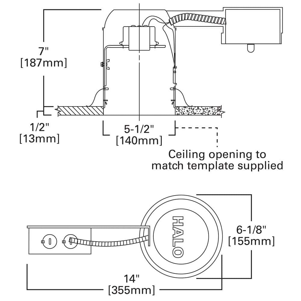 Brushed Nickel 5" Aluminum Recessed Remodel Housing