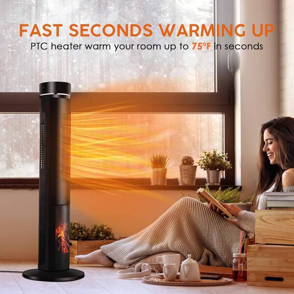 Nordic Hygge 1500-Watt 35 in. Electric Ceramic Tower Space Nordic Hygge 1500-Watt 35 in. Electric Ceramic Tower Space