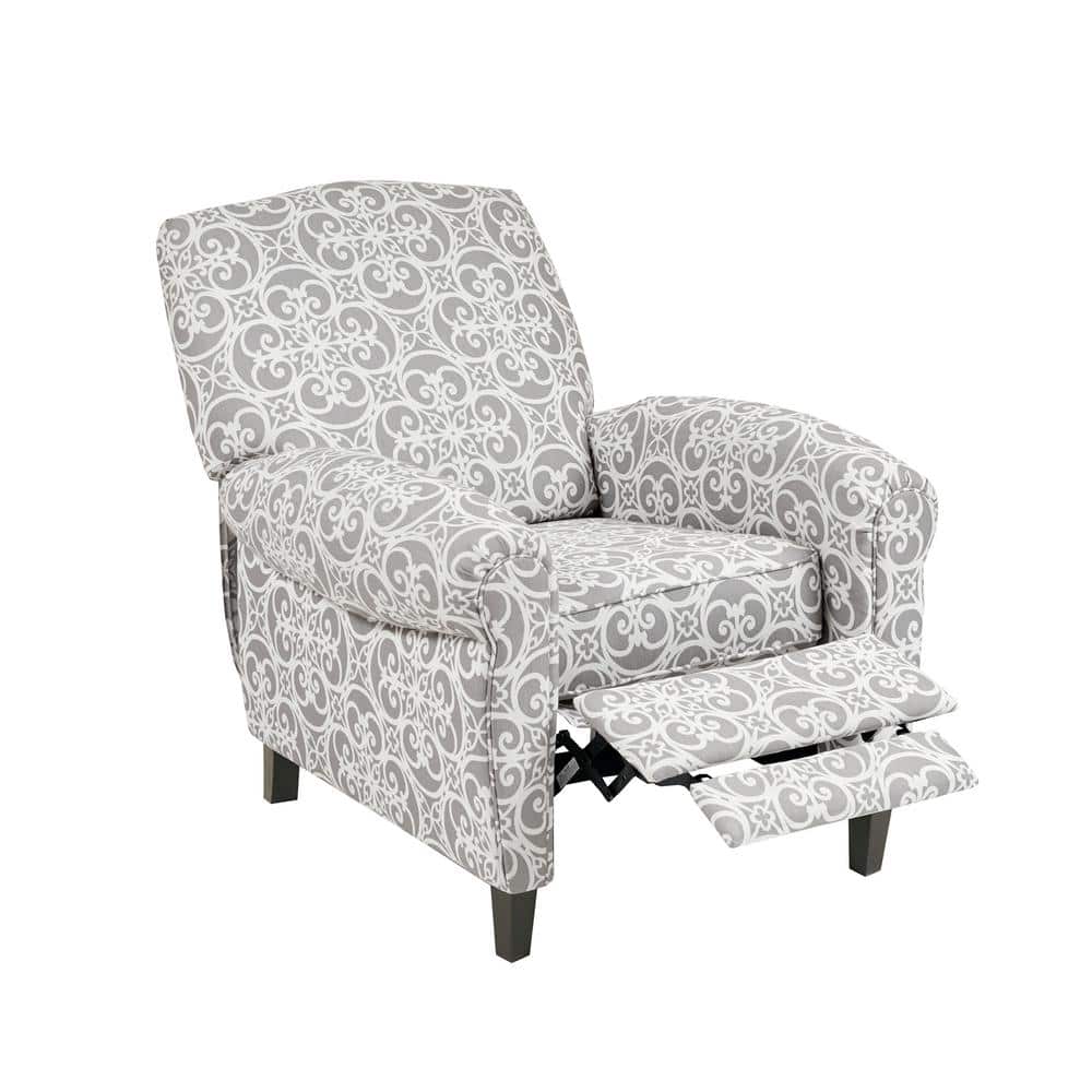 Kirby Classic Gray Push-Back Recliner in Solid Wood