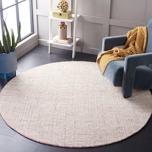 Abstract Red/Green 6 ft. x 6 ft. Parallel Marle Round Area Rug