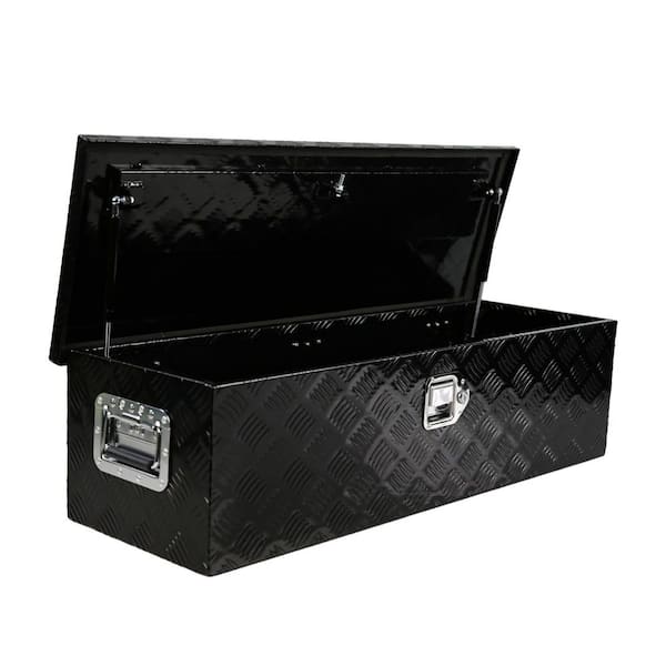 Damodpoy 39 Inch Aluminum Truck Tool long Box, Gas Strut, Truck Bed Tool Box with Side Handle, Lock and 2 Keys