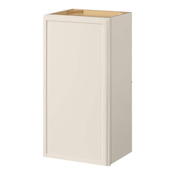 Leyton 15 in. W x 12 in. D x 30 in. H Ready to Assemble Plywood Slim Shaker Wall Kitchen Cabinet in Antique White