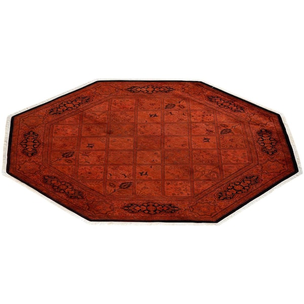 Overdyed Orange 6 ft. x 6 ft. Solid Wool Indoor Area Rug