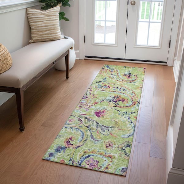 Addison Rugs Chantille Machine Washable Indoor/Outdoor Abstract ACN834 Aloe 2 ft. 3 in. x 7 ft. 6 in. Area Rug