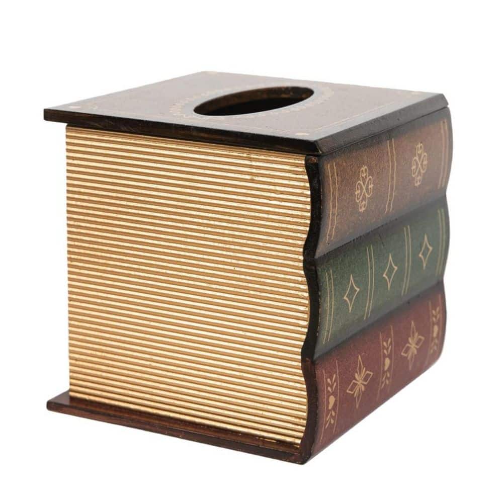 Brown Retro Wooden Antique Book Tissue Box Cover Square Tissue Holder Dispenser Paper Cover Case Napkin Holder Decor price history on PriceWatchPro