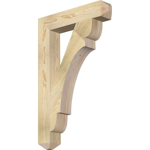 Ekena Millwork 4 in. x 34 in. x 22 in. Douglas Fir Olympic Craftsman Rough Sawn Bracket