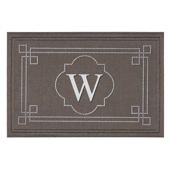 Mohawk Home Flagstone Multi 24 in. x 36 in. Monogram "W" Indoor/Outdoor Door Mat