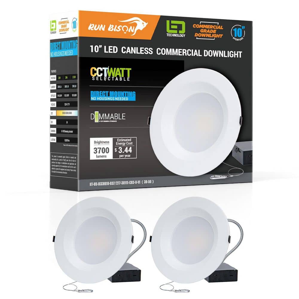 10 in. CCT and Wattage Selectable New Construction or Remodel IC Rated Integrated LED Commercial Downlight(2-Pack) price history on PriceWatchPro