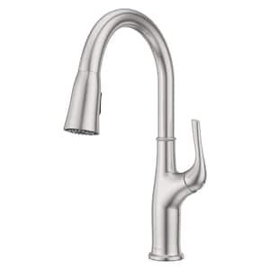 Highbury Single-Handle Pull-Down Sprayer Kitchen Faucet in Stainless Steel
