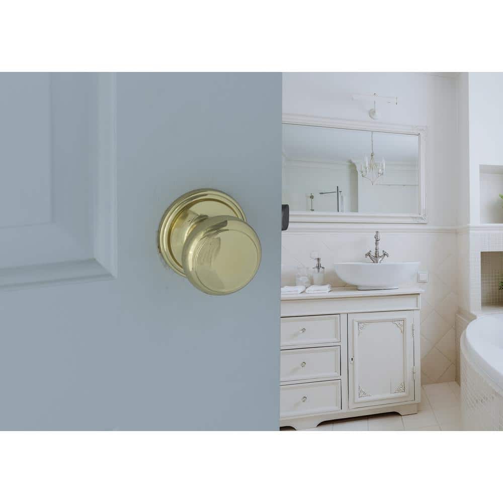 Polished Brass Colonial Style Passage Door Knob
