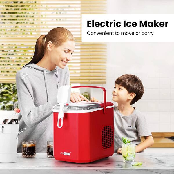 VIVOHOME Electric Portable Compact Countertop Automatic Ice Cube Maker Machine 26lbs/day Red