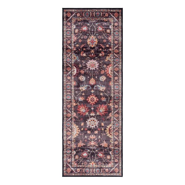 Gertmenian Cullen Brown 2 ft. x 6 ft. Crystal Print Polyester Digitally Printed Runner Rug