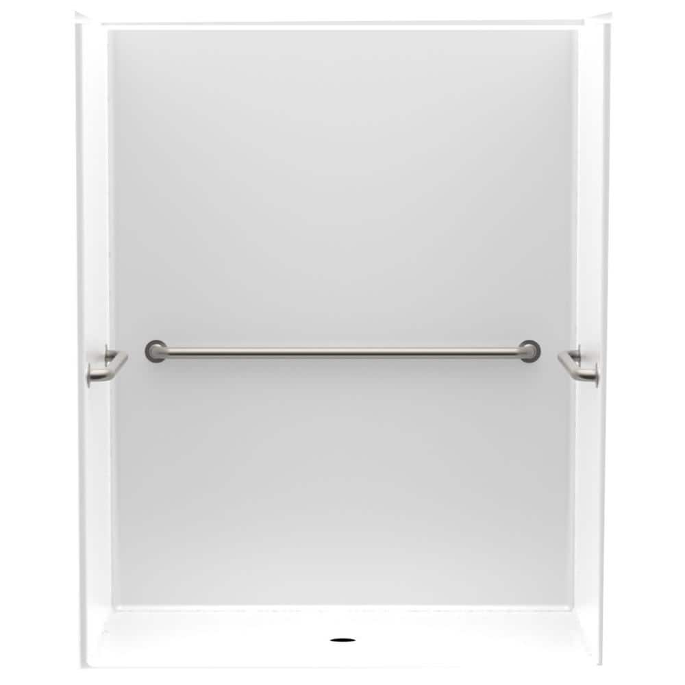 Accessible AcrylX 60 in. x 34 in. x 75.6 in. 1-Piece Shower Stall with Grab