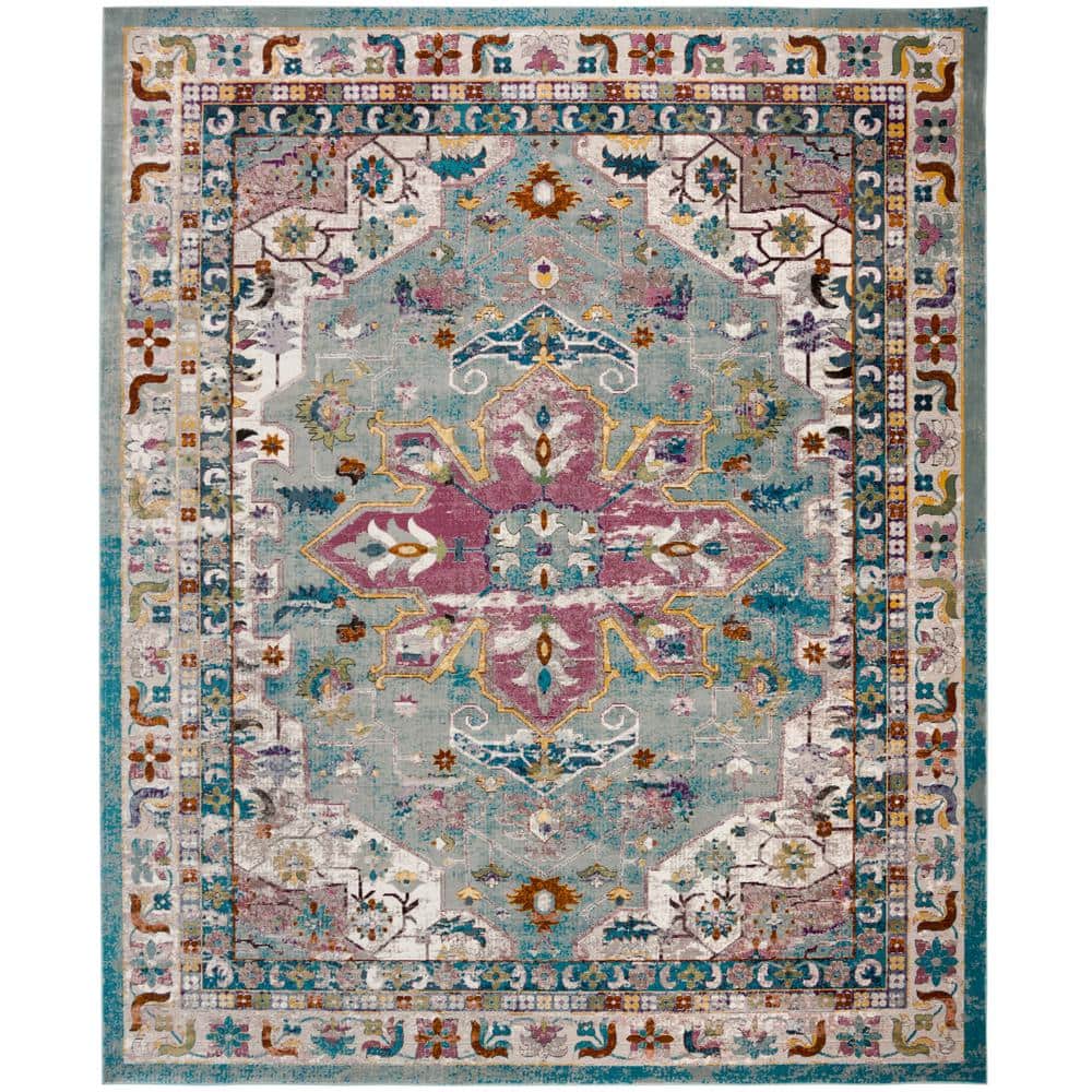 Blue Medallion Synthetic 8' x 10' Area Rug