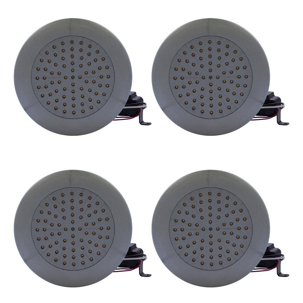 アウトドア ライト/ランタン CSE Inc. 6 in. 9-Watt LED Dimmable Downlight Flush Mount 5000K Stainless  Lens and Trim Color (4-Pack) 1228-850-31-4 - The Home Depot
