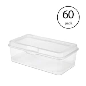 Plastic FlipTop Latching Storage Box Container, Clear (60-Pack)