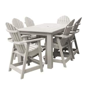 Hamilton Harbor Gray Counter Height Plastic Outdoor Dining Set in Harbor Gray Set of 6