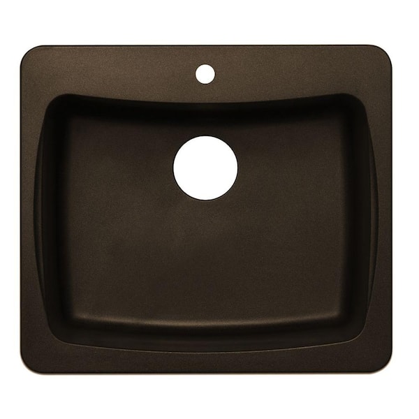 Astracast Dual Mount Granite 25 in. 1-Hole Single Bowl Kitchen Sink in Metallic Chocolate