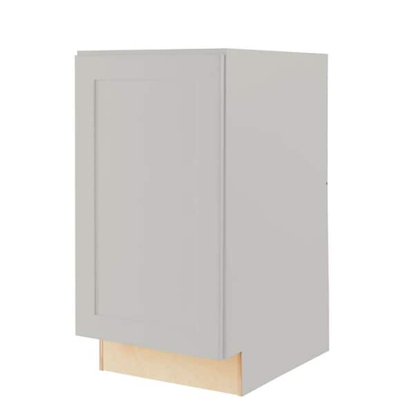Hampton Bay Avondale 18 in. W x 24 in. D x 34.5 in. H Ready to Assemble Plywood Shaker Trash Can Kitchen Cabinet in Dove Gray