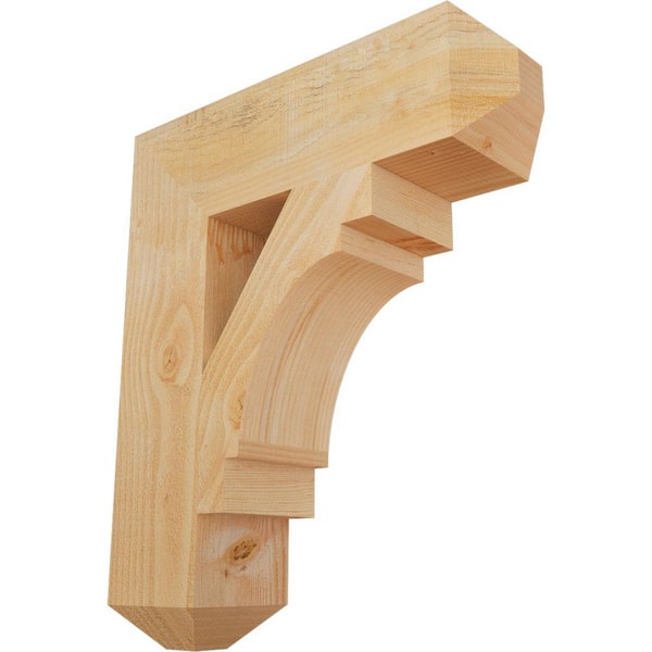 Ekena Millwork 6 in. x 26 in. x 22 in. Douglas Fir Merced Craftsman Rough Sawn Bracket