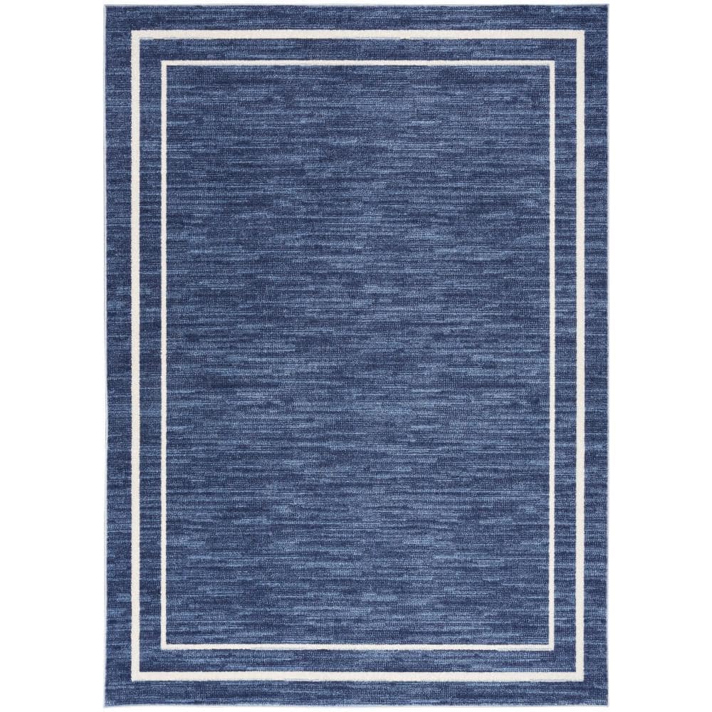 Essentials Navy Ivory 7 ft. x 10 ft. Solid Contemporary Area Rug price history on PriceWatchPro