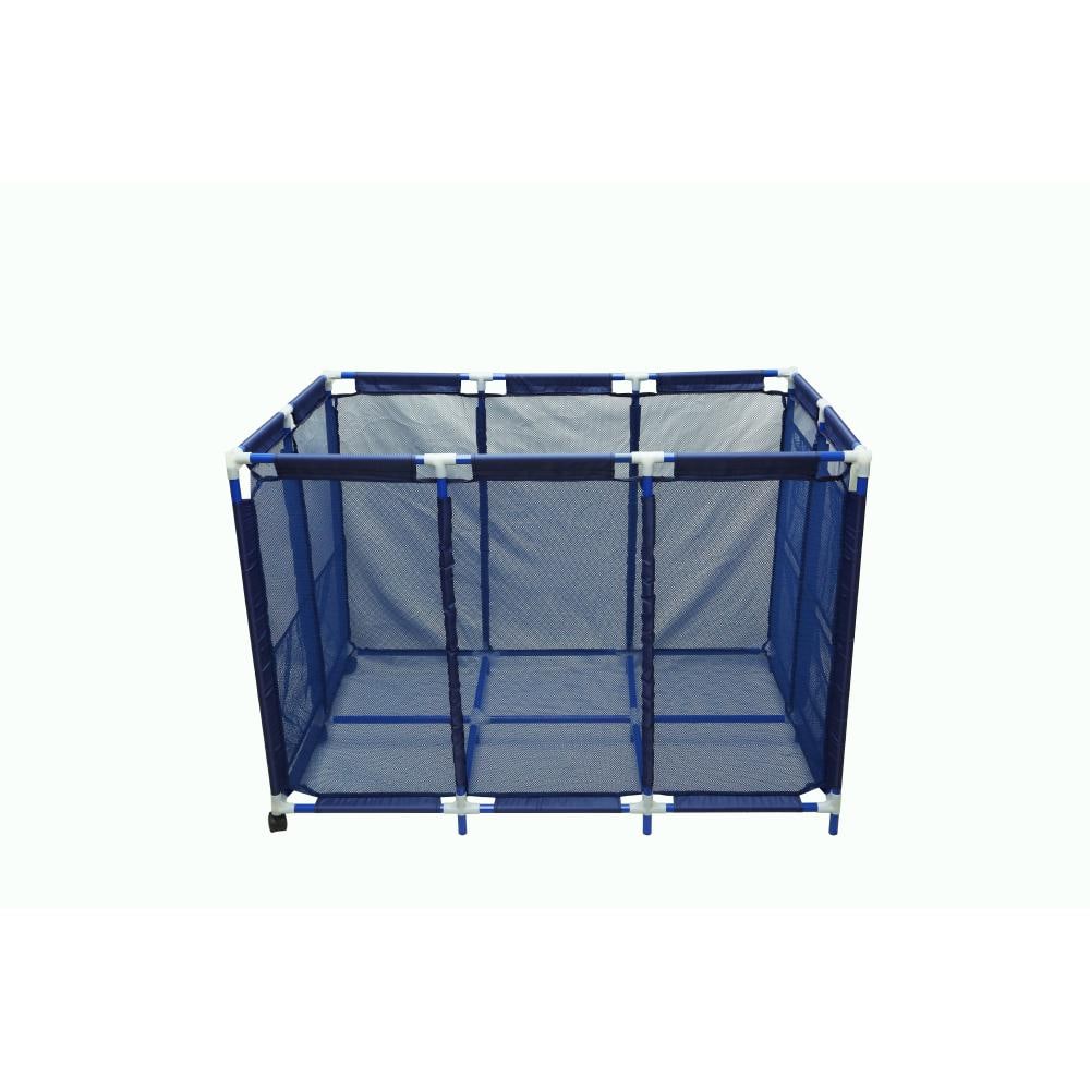 Blue Mesh Outdoor Pool Storage Organizer Cart with Plastic Frame